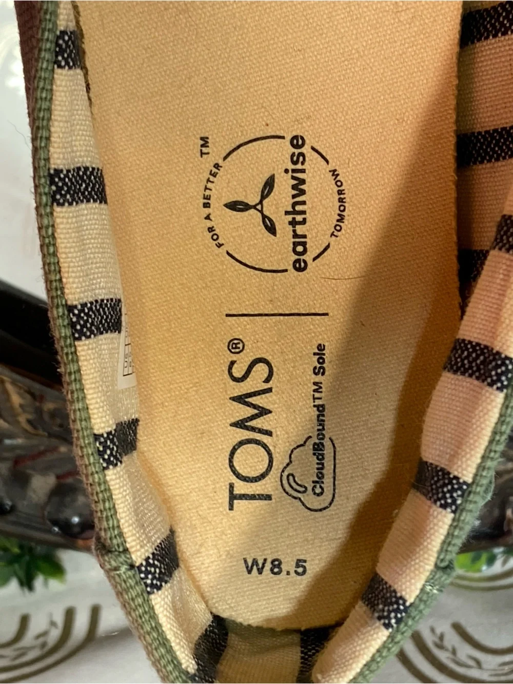Toms Olive Canvas Classic Slip-On Flats